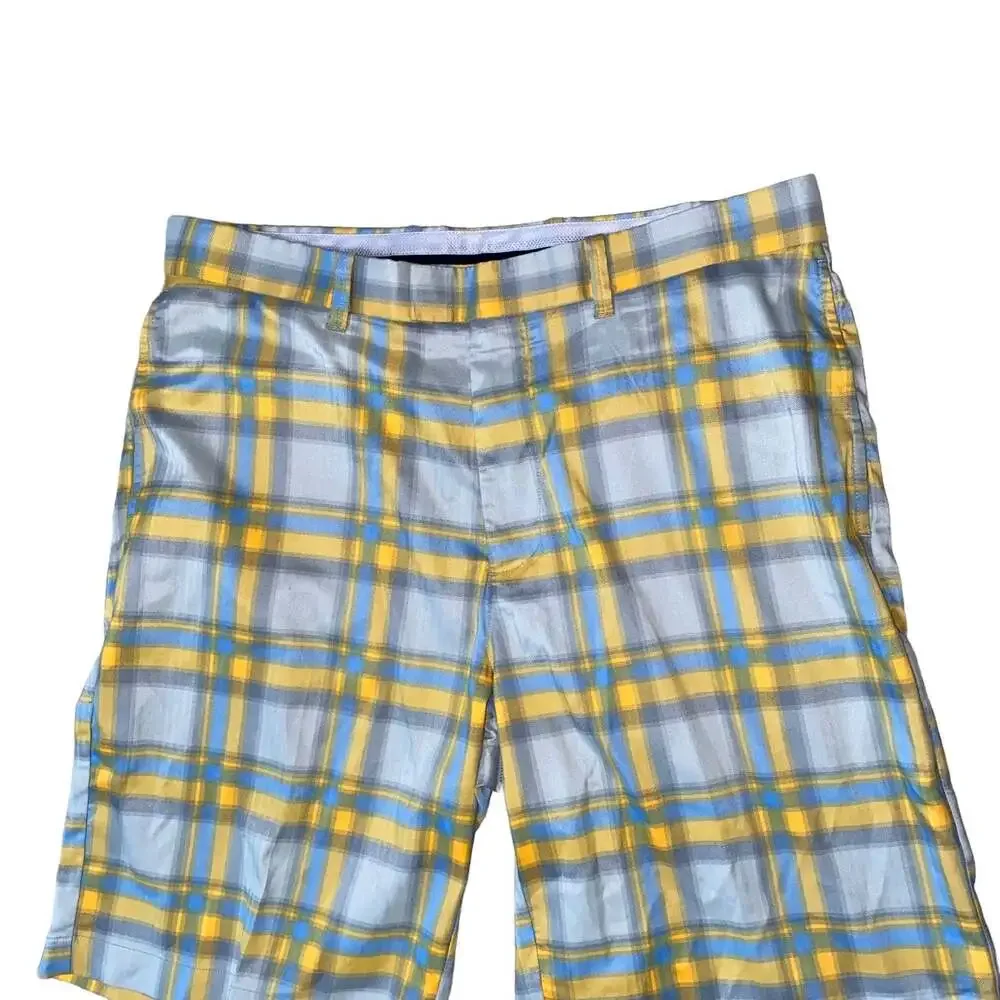 Callaway Plaid Preppy Casual Gorp Golf Shorts with two front slant pockets sz 36